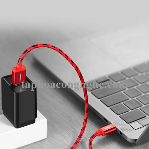 Ugreen 40483 0.5M màu đỏ Cáp sạc USB TypeC cao cấp US250 30040483